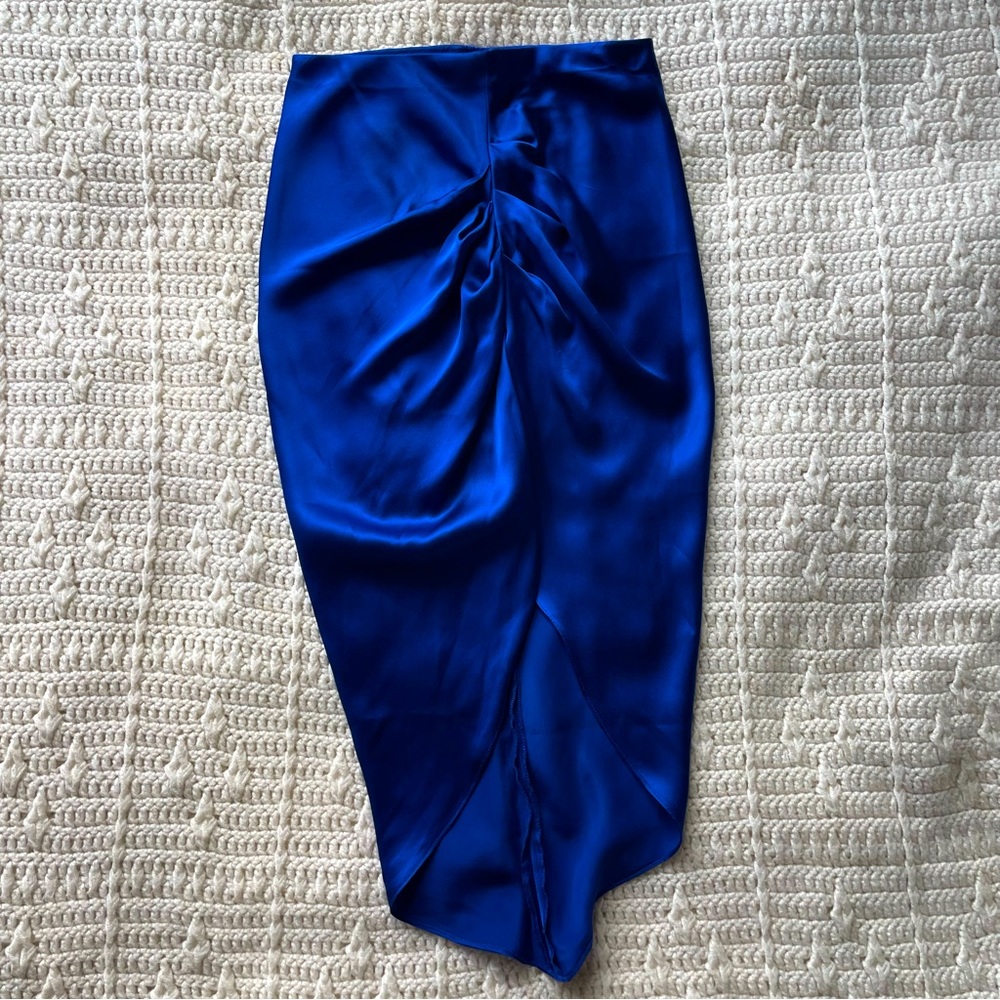 Amanda uprichard asymmetrical skirt royal blue silk xs
